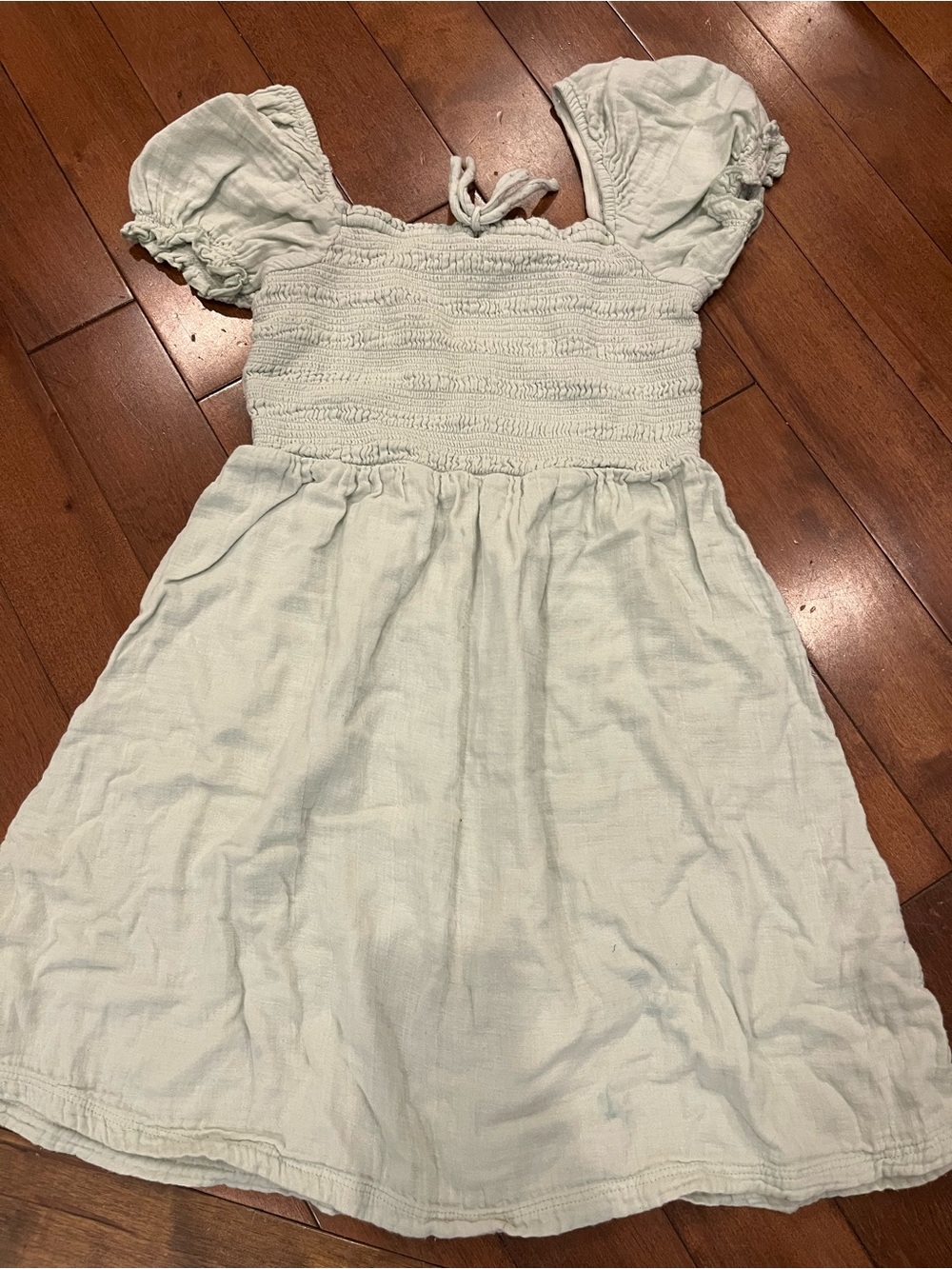 Roxy Girls' Light Mint Smocked Puff-Sleeve Dress